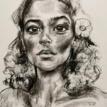 Dessin intitulée "You are not alone" par Mathilde Reyz, Œuvre d'art originale, Fusain