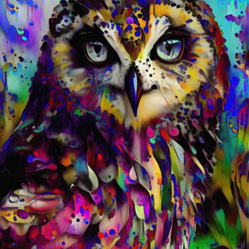 Painting titled "Buho September" by L.Roche, Original Artwork, Acrylic