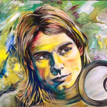 Painting titled "Kurt Cobain" by Alessandro Rizzo, Original Artwork, Oil