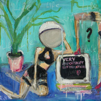 Peinture intitulée "Very important info…" par Anna Polani, Œuvre d'art originale, Huile