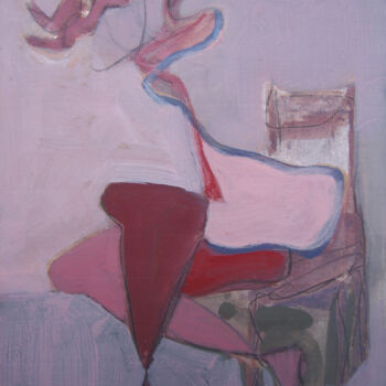 Painting titled "Mère et Enfent" by Yakzan Atassi, Original Artwork, Acrylic Mounted on Wood Stretcher frame