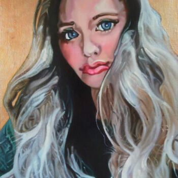 Painting titled "Gal, in Shibuya #5" by Takuart, Original Artwork, Oil