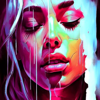 Digitale Kunst mit dem Titel "Éclat Lumineux" von Frédéric Font (Chroma), Original-Kunstwerk, Digitale Malerei Auf Keilrahme…