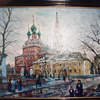 Painting titled "Москва праздничная" by Andrei Biriukov, Original Artwork, Oil