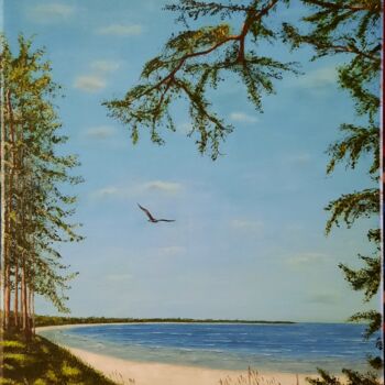 Peinture intitulée "Gull" par Olena Berest, Œuvre d'art originale, Huile Monté sur Châssis en bois