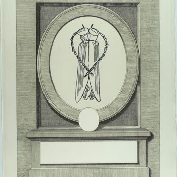 Gravures & estampes intitulée "The five symbols, m…" par Xavier Debeerst, Œuvre d'art originale, Monotype