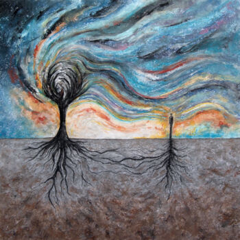 Rysunek zatytułowany „Earth Connection” autorstwa Elizabeth Kuntz, Oryginalna praca, Pastel