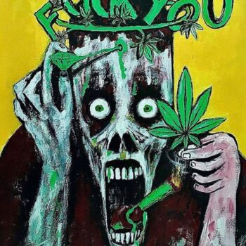 Painting titled "Greenstein" by Vaxo Lang, Original Artwork, Acrylic