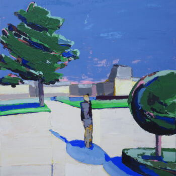 Peinture intitulée "Jardin des Tuilerie…" par Laurent Gilbert, Œuvre d'art originale, Acrylique Monté sur Châssis en bois