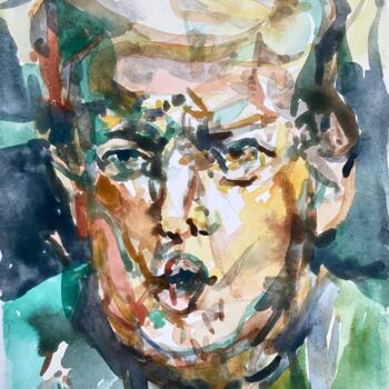 Painting titled "Hypocritical people" by Xiao Han, Original Artwork, Watercolor