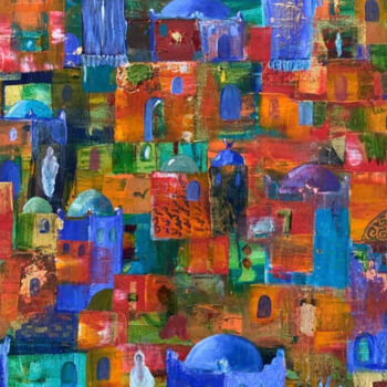 Peinture intitulée "Town n-1" par Mehdi Abtroun, Œuvre d'art originale, Acrylique