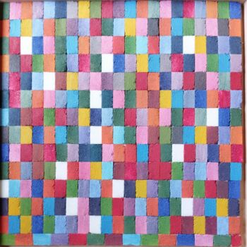 Collages titled ""Avec ou sans sucre…" by Isabelle Boulin, Original Artwork, Collages Mounted on Wood Stretcher frame
