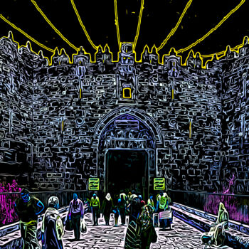 「Damascus Gate Gold…」というタイトルのデジタルアーツ Joseph Anthony Quattrominiによって, オリジナルのアートワーク, 操作されていない写真