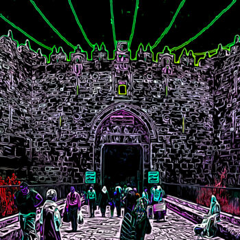 Grafika cyfrowa / sztuka generowana cyfrowo zatytułowany „Damascus Gate Green…” autorstwa Joseph Anthony Quattromini, Orygin…