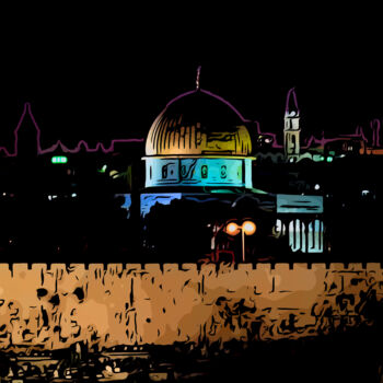 Digitale Kunst mit dem Titel "Dome of the Rock We…" von Joseph Anthony Quattromini, Original-Kunstwerk, Nicht bearbeitete Fo…