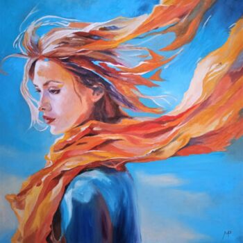 Painting titled "Thoughts are like t…" by Madlen Fox, Original Artwork, Oil Mounted on Wood Stretcher frame