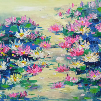 Malerei mit dem Titel "Water lily, Flower…" von Anh  Tuan Le, Original-Kunstwerk, Acryl