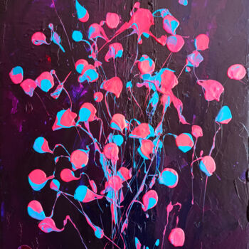 Painting titled "Bouquet du jardin" by Christine Barone, Original Artwork, Acrylic Mounted on Wood Stretcher frame