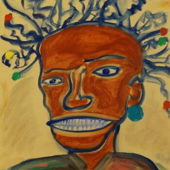 Peinture intitulée "e'Baba - 1" par Pierre Paszkowski, Œuvre d'art originale, Huile