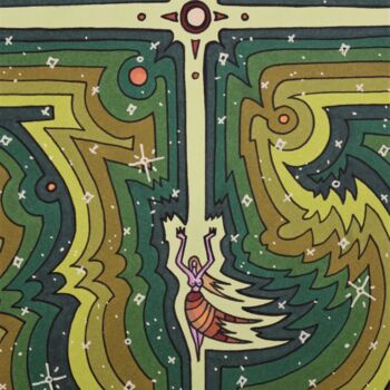 Dessin intitulée "... Et la lumière f…" par Vincent Gibert, Œuvre d'art originale, Marqueur
