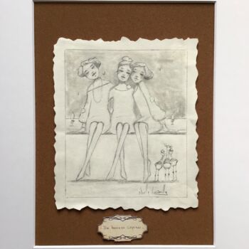 Drawing titled "De bonnes copines -…" by Noëlle Lassailly, Original Artwork, Pencil