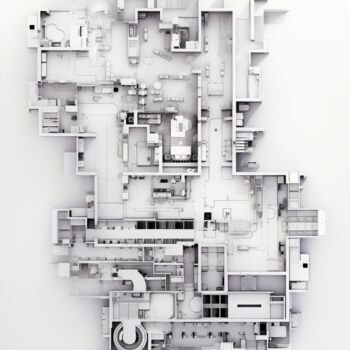 Digital Arts titled "Plan Tectonique 05" by Thapsus, Original Artwork, AI generated image