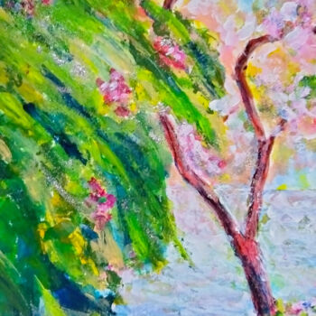Painting titled "Paisaje Costa Brava" by Mora Castela, Original Artwork, Acrylic