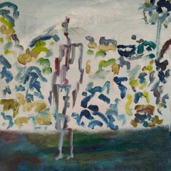 Schilderij getiteld "Le monde des idées" door Pierre Ecrepont, Origineel Kunstwerk, Olie Gemonteerd op Frame voor houten bra…