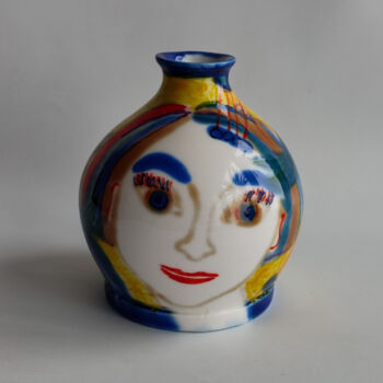 Sculpture titled "Tanya and Flowers" by Olga Suvorova, Original Artwork, Ceramics