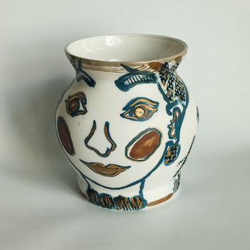 Sculpture titled "Girl with Fruits" by Olga Suvorova, Original Artwork, Ceramics