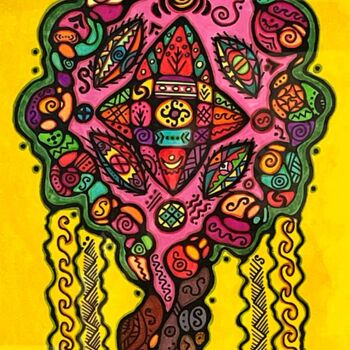 Pintura titulada "Lace tree" por Olena Kovalenko, Obra de arte original, Acrílico Montado en Cartulina