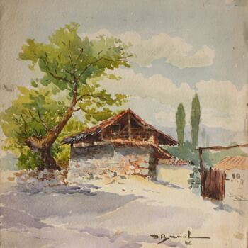 Pintura intitulada "Zeitgeist 1946_30" por Dimitar Russinov, Obras de arte originais, Aquarela