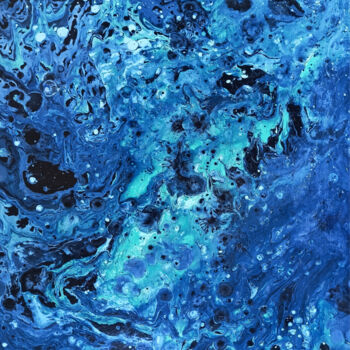 Schilderij getiteld "Abstract ocean univ…" door P. Lee, Origineel Kunstwerk, Olie