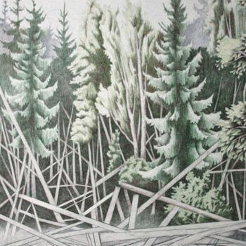 图画 标题为“Wald I” 由Oleg Breininger, 原创艺术品, 铅笔