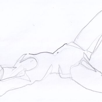 Drawing titled "Nue- une seul pose-…" by Yakzan Atassi, Original Artwork, Pencil
