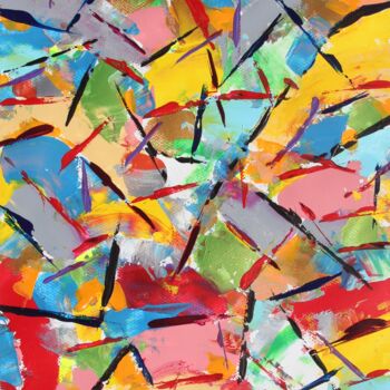 Peinture intitulée "23 099 Colored 99" par Pascal Cavalli, Œuvre d'art originale, Acrylique