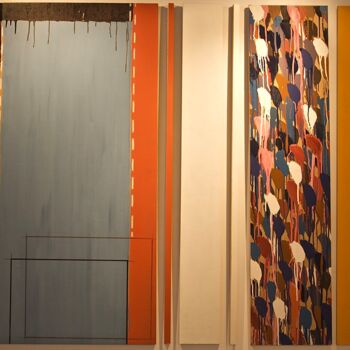 Painting titled ""Consonnance Disson…" by Isabelle Boulin, Original Artwork, Acrylic Mounted on Wood Stretcher frame