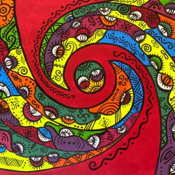 Malerei mit dem Titel "Kolovorot" von Olena Kovalenko, Original-Kunstwerk, Acryl