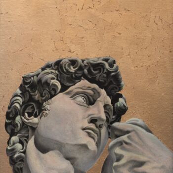 Painting titled "Mr. Universe" by Madlen Fox, Original Artwork, Oil Mounted on Cardboard