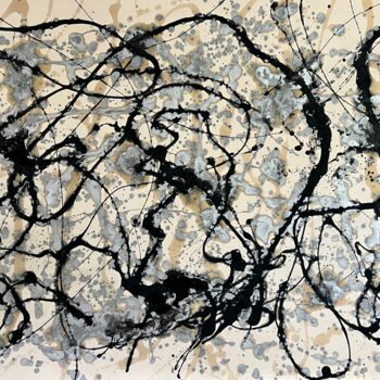 Painting titled "Composition in Blac…" by Tim Steele, Original Artwork, Oil