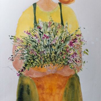 Peinture intitulée "Florette" par Cegede, Œuvre d'art originale, Encre