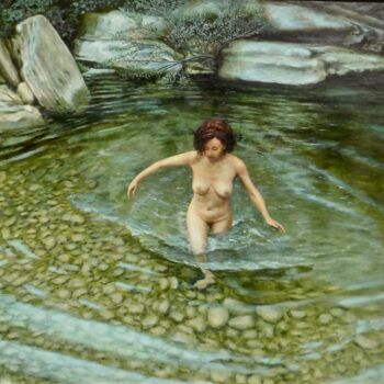 Pintura intitulada "Nudo 2" por Stefano Anselmi, Obras de arte originais, Óleo Montado em Armação em madeira