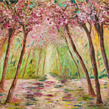 Painting titled "La grande festa: la…" by Stefania Pinci, Original Artwork, Oil