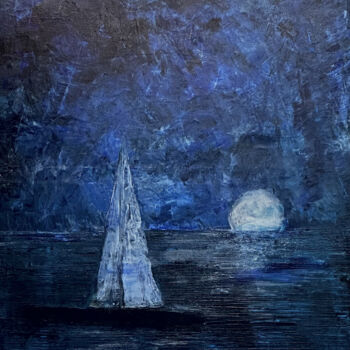 Peinture intitulée "La nuit Monte-Carlo" par Agata Caliendo - Krystkowiak, Œuvre d'art originale, Acrylique Monté sur Châssi…