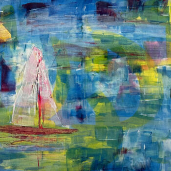 Peinture intitulée "L’été indien" par Agata Caliendo - Krystkowiak, Œuvre d'art originale, Acrylique Monté sur Châssis en bo…