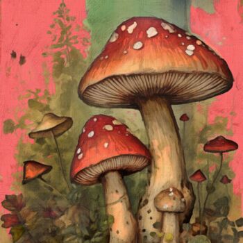 Digital Arts titled "Mushroom Painting 2" by Gerry Martinez, Original Artwork, Digital Painting