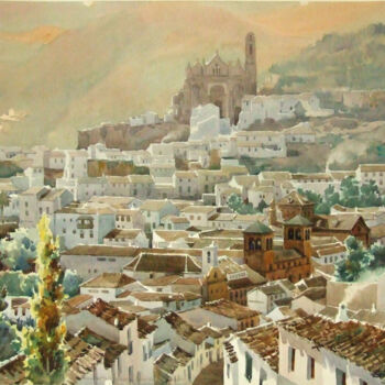 Painting titled ""Antequera, Málaga"…" by Rafael Gurrea Sánchez, Original Artwork, Watercolor