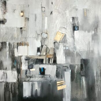 Painting titled "Reflections" by Katerina Yakovleva, Original Artwork, Oil Mounted on Wood Stretcher frame