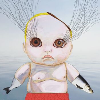 印花与版画 标题为“Remember the sea” 由Maria Lapteva, 原创艺术品, 模拟打印