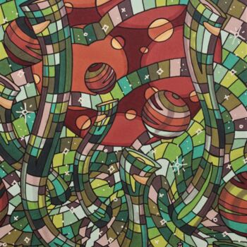 Dessin intitulée "Les orgues de la cr…" par Vincent Gibert, Œuvre d'art originale, Marqueur